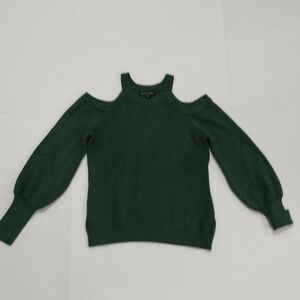 Boston Proper Forest Green Off-Shoulder Sweater